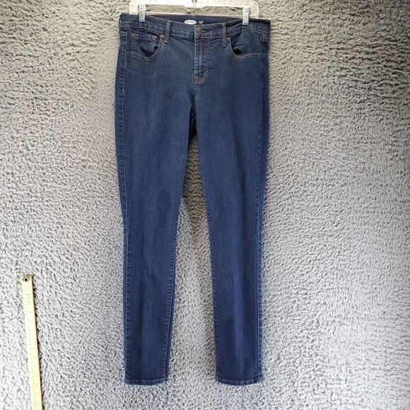 Old Navy Jeans Womens 12 Long Blue Original Skinny Long Stretch Cotton Blend - Picture 1 of 11